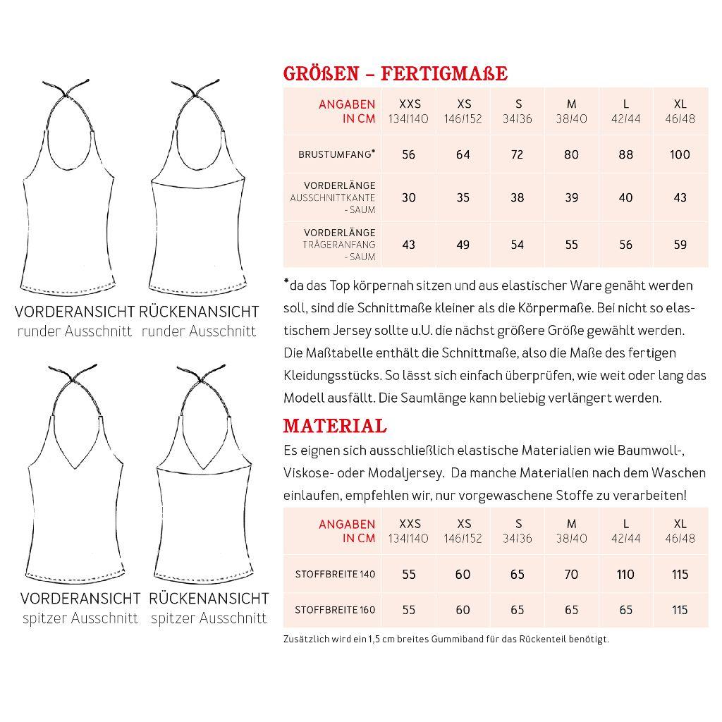 Papierschnittmuster Neckholder Frau Fenna XXS-XL